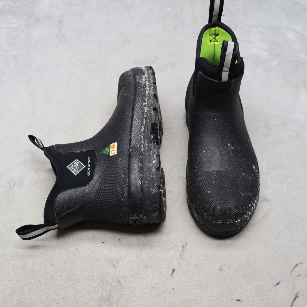 Muck Unisex M8 W9 Work Boots Black Rubber Steel Toe Waterproof Safety 010021